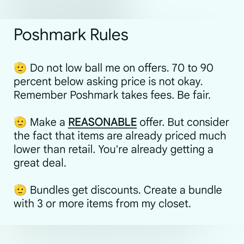 Poshmark Rules